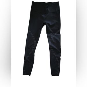 Athleta Black Leggings with Metallic Details